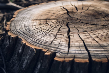 Enchanting Close-up: Capturing the Intricate Details of a Tree Log --ar 3:2の素材