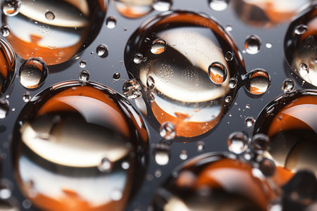 Captivating Macro View: Glistening Water Droplets on a Marble Surfaceの素材