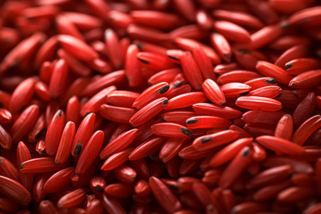 Vibrant Close-Up: Captivating Red Rice Grains in Stunning 3:2 Aspect Ratioの素材