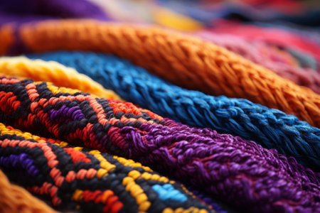 Vibrant and Intricate: A Close-Up Look at a Colorful Woven Carpet - AR 3:2の素材