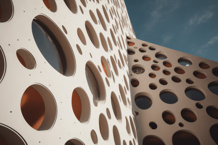 Dotted Structure: Captivating Low Angle Perspective --ar 3:2の素材