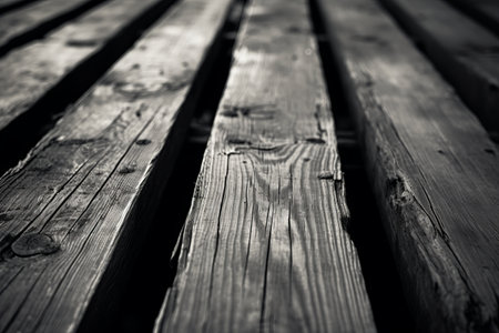 Captivating Monochrome Capture: Artful Wooden Planks in 3:2 Aspect Ratioの素材