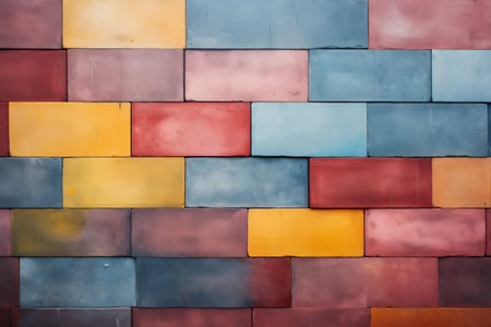 Vibrant Hues: Exploring the Multi-Colored Concrete Wall - AR 3:2の素材