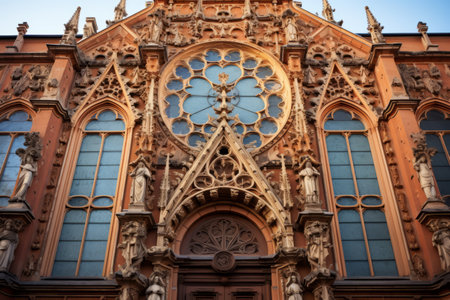 Glimpses into History: The Ornamental Facade of an Old Catholic Cathedralの素材