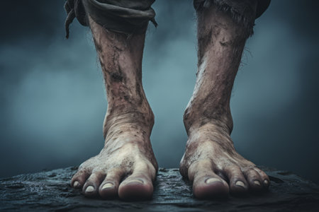 Sole Focus: Captivating Photo of Right Foot in AR 3:2の素材