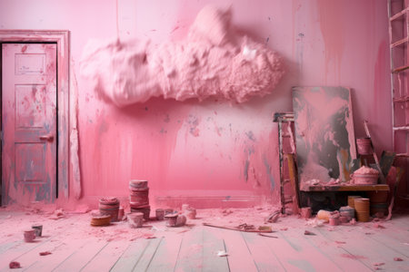 Vibrant Splash: Captivating Pink Paint in Fascinating AR Perspectiveの素材