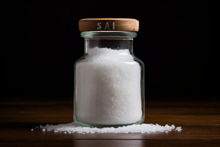 A Captivating Stillness: A 3:2 Photo Journey into the Serenity of Salt Encased in a Glass Jarの素材