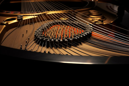 The Harmonious World of Piano Strings: Exploring Round Details and Enchanting Elementsの素材