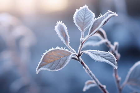 Capturing the Essence of Nature: Inspiring Close-Up of a Frozen Plant --ar 3:2の素材
