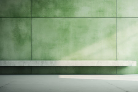 Emerald Symphony: Exploring the Vibrant Green and White Concrete Wall --ar 3:2の素材