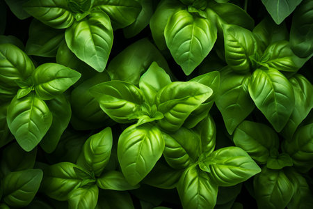 The Versatile and Fresh Aroma of Green Basil Leaves --ar 3:2の素材
