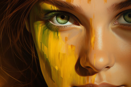 Exploring the Harmonious Colors of Green, Brown, and Yellow in a Captivating 3:2 Compositionの素材