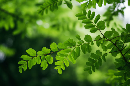 Lush Green Leafed Tree: Captivating Close-up Photo in AR 3:2の素材