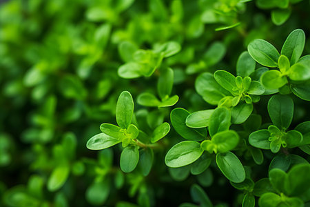 The Lush Beauty of a Thyme Plants Green Leaves: AR 3:2の素材