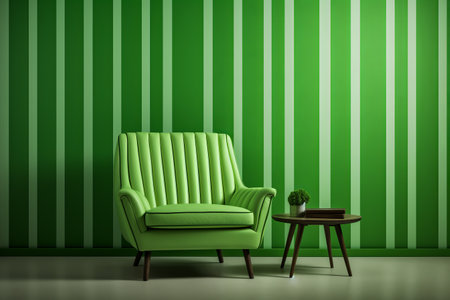 Revitalizing Spaces with Green Striped Wallpaper in a 3:2 Aspect Ratioの素材