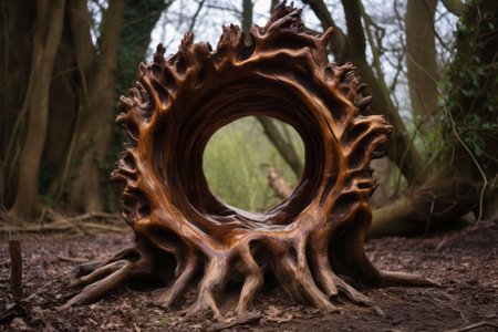 The Enigmatic Hollow: Unraveling Mysteries at the Base of a Tree --ar 3:2の素材