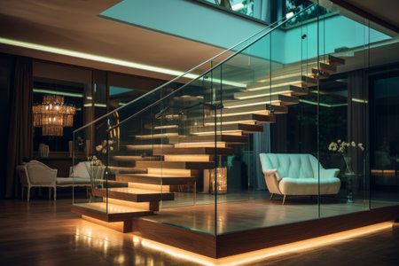 Glowing Ascend: A Modernized Glass Railing Stairwayの素材