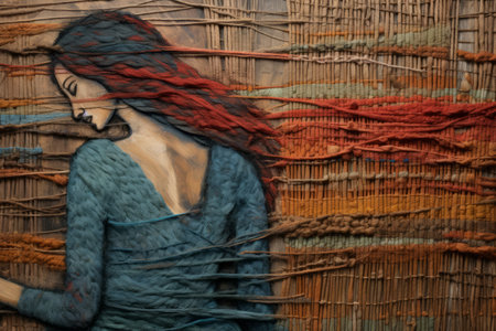 Warmth and Elegance: The Artistry of Knitted Textile on Wood - AR 3:2の素材