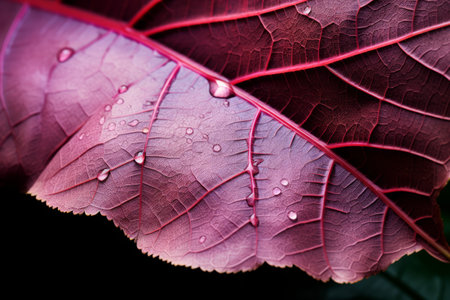 Pink and Dark Green Leaf: A Mesmerizing Macro Shot in 3:2 Aspect Ratioの素材