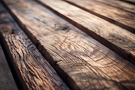 Captivating Close-up: Enchanting Macro Shot Revealing the Intricate Details of Wooden Planksの素材