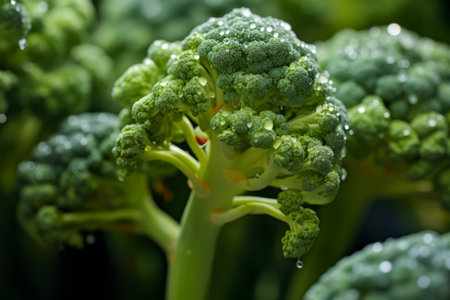 Captivating Close-up: A Macro Exploration of Broccolis Lush Florets in a 3:2 Aspect Ratioの素材
