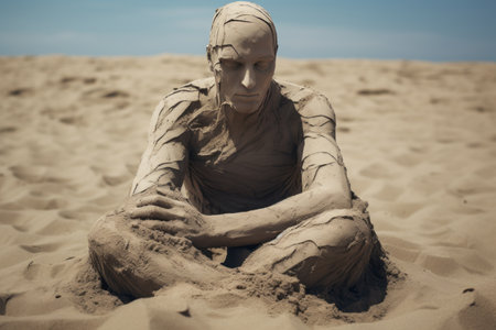 Solitude in the Sands: An Enigmatic Encounter - AR 3:2の素材