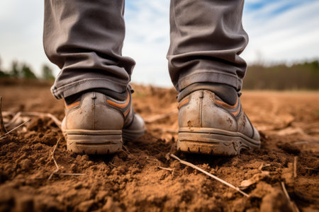 Footsteps of Determination: A Mans Journey Through the Earths Terrainの素材