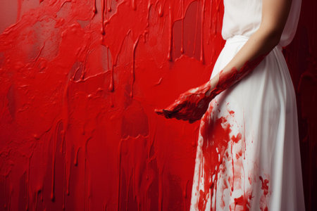 Creating a Vibrant Blend: The Art of Mixing Red and White Paint in a 3:2 Ratioの素材