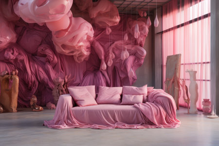 Pink Textile Elegance Unleashed: A Modern Studio Adventure in 3:2 Aspect Ratioの素材