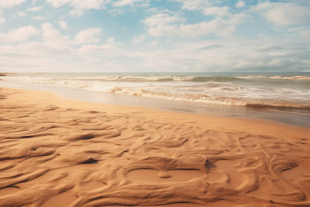 Glimpses of Serenity: A Daytime Stroll on the Sandy Beach Surface--AR 3:2の素材