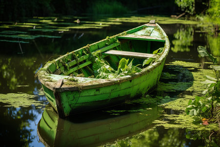 Flipping the Norm: The Unconventional Tale of the Upside-Down Green Row Boat (AR 3:2)の素材