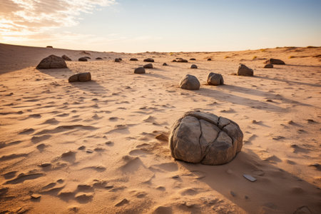 Captivating Colors: Serene Stones in Sandy Terrainの素材
