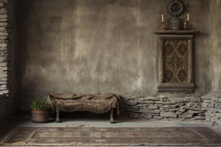 Merging Tradition and Comfort: Exploring the Old Stone Wall with Carpet - AR 3:2の素材