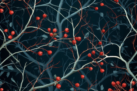 Foliage Harmony: Twigs and Leaves Wallpaper Design Unveiled in a 3:2 Aspect Ratioの素材