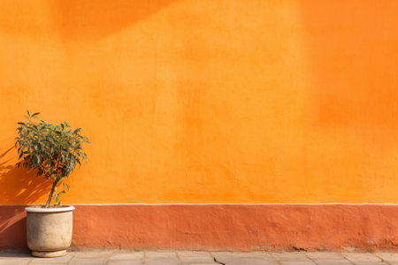 Vibrant Orange Stucco Wall: A Captivating Artistic Perspectiveの素材