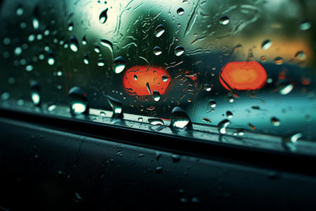 Captivating Artistic Patterns: Water Droplets on Car Window in Exquisite 3:2 Aspect Ratioの素材