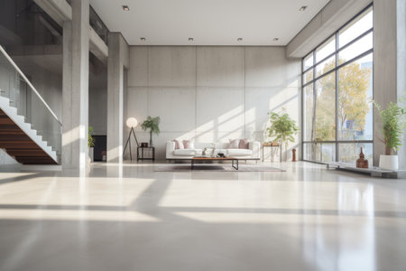 Contemporary Elegance: White and Gray Concrete Floor --ar 3:2の素材