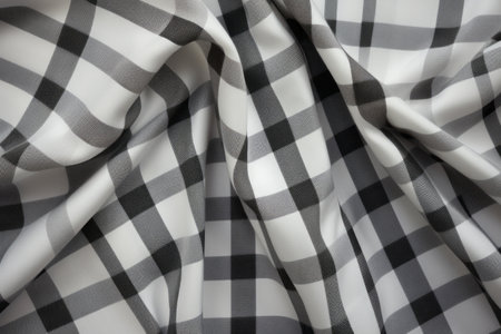 Classic Elegance: White and Gray Checkered Textile - AR 3:2の素材