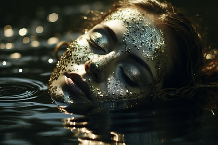 Sparkling Reflections: Glittering Waters Captured in a 3:2 Frameの素材