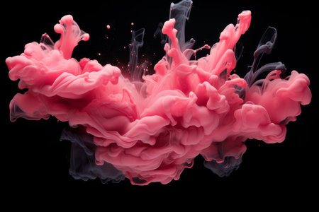 Pink Ink Illuminated: Mesmerizing Contrasts in a Captivating Dark Settingの素材