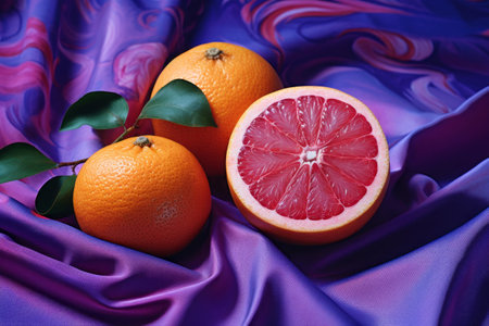 Purple Textiles Vibrant Concordance: Pink Citrus Fruits -- AR 3:2の素材