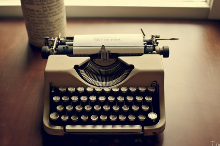 Vintage Masterpieces Unfold: Eco-Friendly Typewritten Quotes on Recycled Paper Sheetsの素材