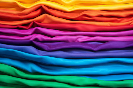 Vibrant Rainbow Colored Textile: The Perfect Blend of Colors and Creativity!の素材