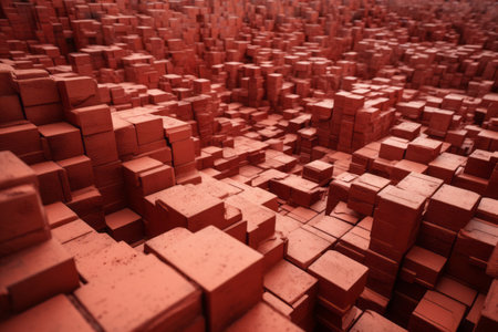 Enhance Your Space with Vibrant Red Concrete Bricks in a Unique Aspect Ratio of 3:2の素材