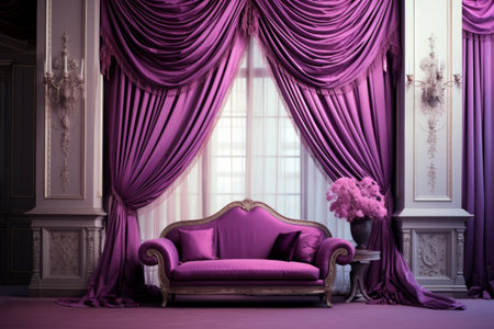 The Harmonious Beauty of Purple and Pink Curtains Steals the Spotlight - AR 3:2の素材