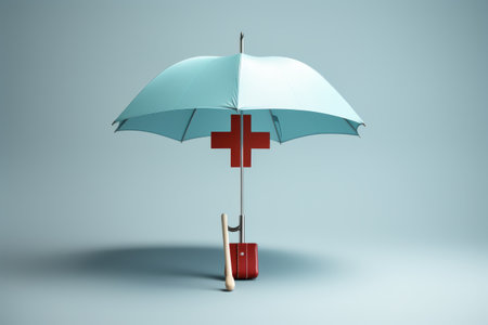 Shielding Your Health: The Powerful Alliance of Medical Cross and Umbrellaの素材