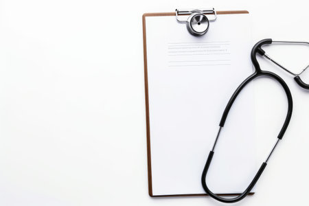 Medical Clipboard and Stethoscope: A Blank Canvas for Careの素材