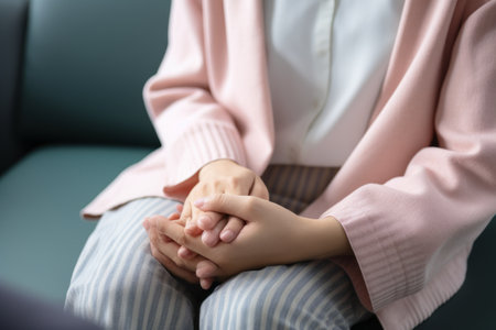 Empathetic Female Doctor Extends Healing Touch in Personal Therapy Session to Support and Uplift a Dの素材