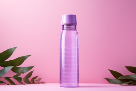 Liberating Lilac: Eco-Friendly Collapsible Water Bottle in Plastic-Free Packaging, Amidst Vibrant Piの素材