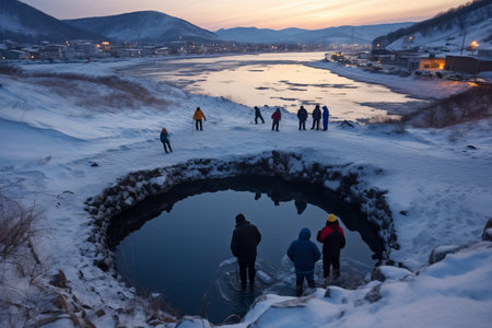 Frosty Fervor: Exploring Winter Swimming Enthusiasts in Primorye, Russiaの素材